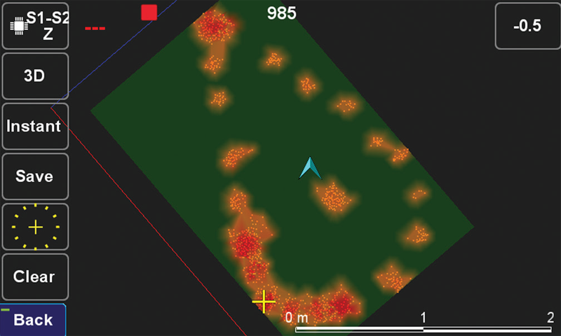 2D scan view of the field.